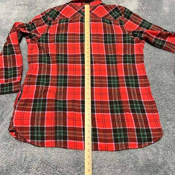 Duluth Trading Flannel Shirt Womens XL Free Swingin Tunic Plaid 72900 Pockets - Picture 9 of 9